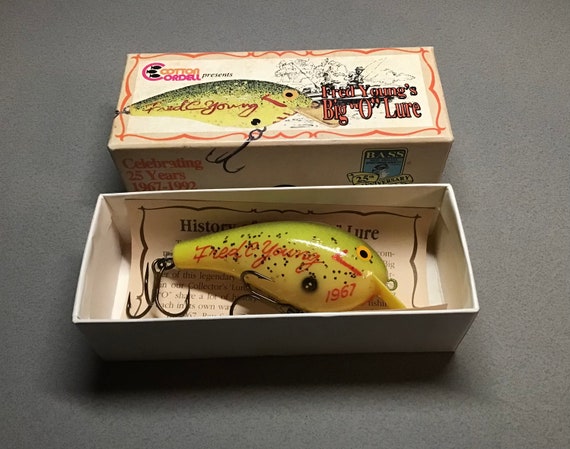 Collectible Cotton Cordell Fishing Lure. Vintage Tackle in Original Box  With Paper. Limited Edition 25 Yr Anniversary. Big O Lure. Mint 