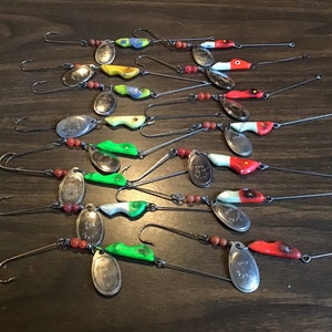 Vintage Collection of Erie Dearie Fishing Lures. Old Tackle for Lake Erie  Walleye. Color Weighted In-line Spinner Baits. Beautiful Display 