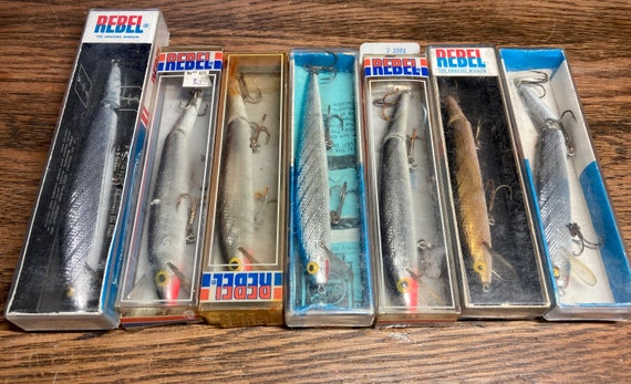 Fishing Tackle Lot of Vintage Rebel Lures With Boxes. Collectable