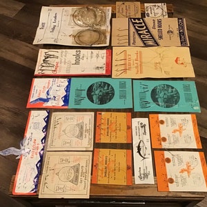Fina samlarfiskeredskap. Vintage fiskkrokar och tafspaket. Ted Welsh, Glen Evans, G.W. Frost, Weber, Pequea, Horrocks-Ibbotson.