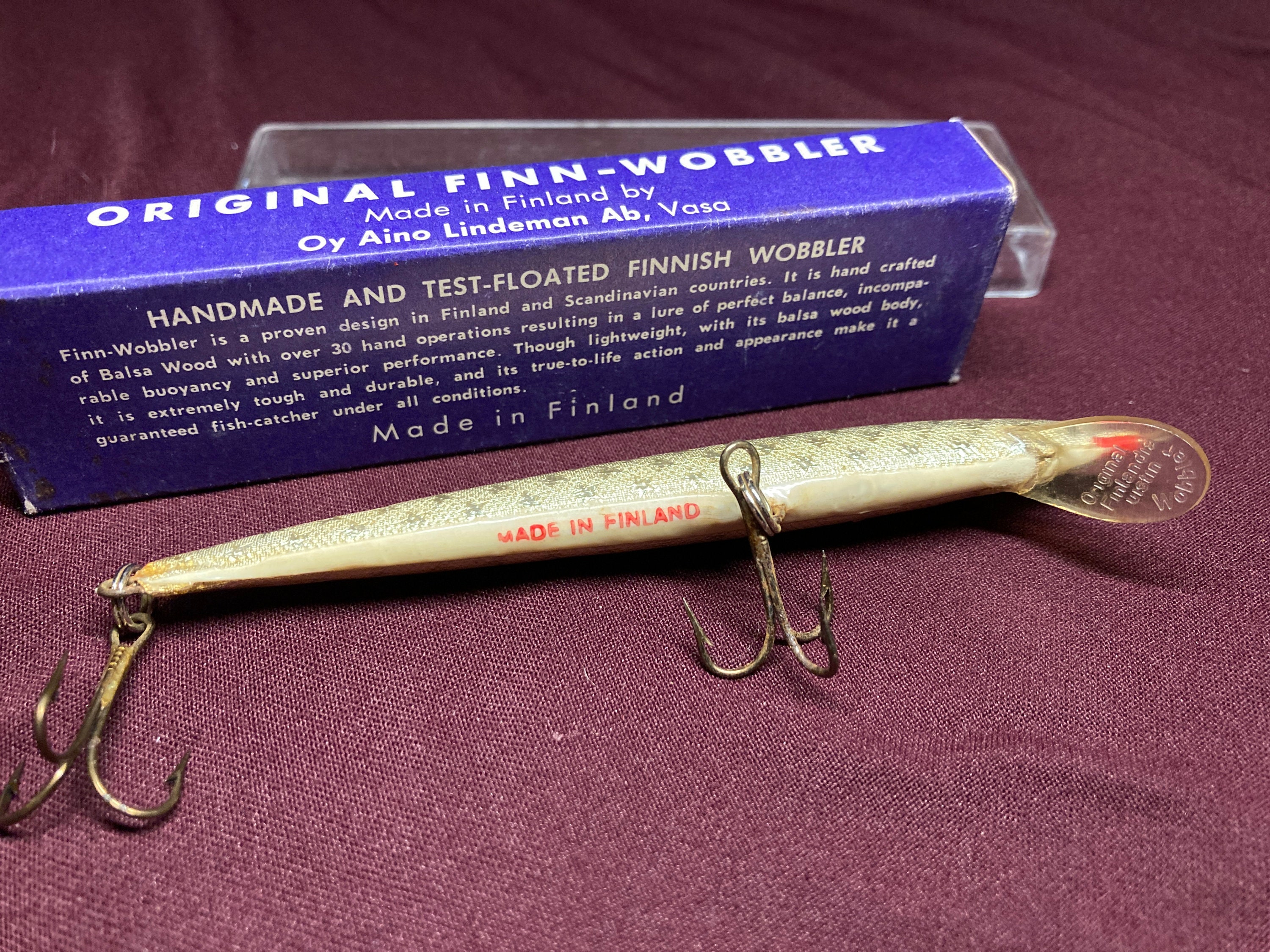Rare Vintage Original Finn Wobbler Fishing Lure in Box Old Antique Minnow  Bait Tackle Mint Condition Balsa Wood -  Ireland