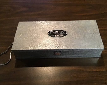 Rare vintage tackle box for collectors. Aluminum UMCO fly fishing. Scarce model 10IF-2 in excellent condition for age inc plastic inserts.