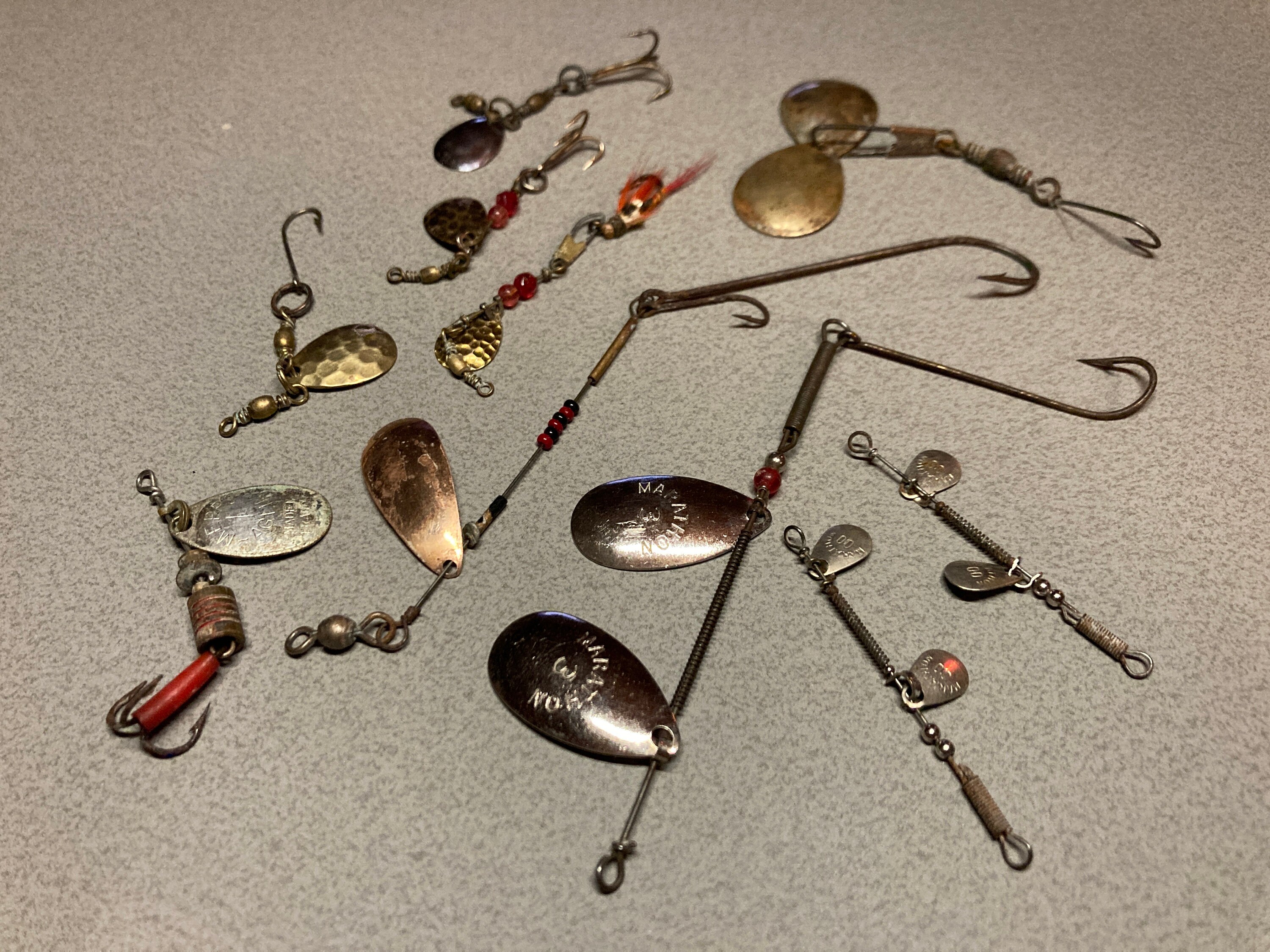 Scarce Vintage Fishing Lures. Collectable Spinner Baits. Marathon