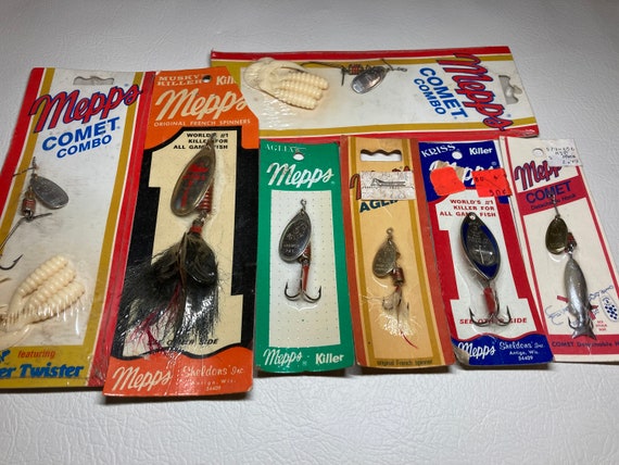 Vintage Mepps Fishing Lures. Original Sealed Spinners. A Great