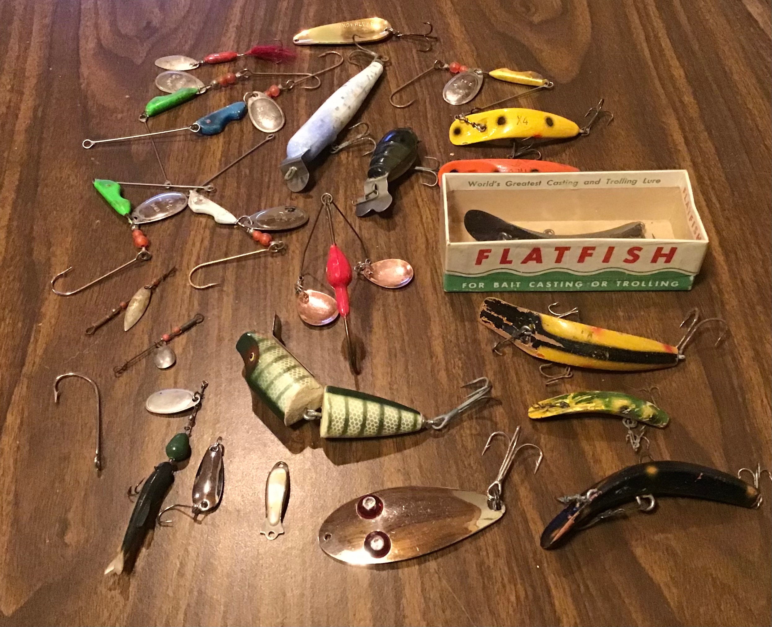 Old Collectible Fishing Lure Lot. Vintage Tackle From Erie Deerie