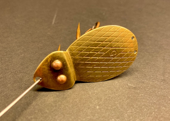 Leurre Vintage Herter's Pepps - Taille Moyenne - Or Avec Hameçon Triple