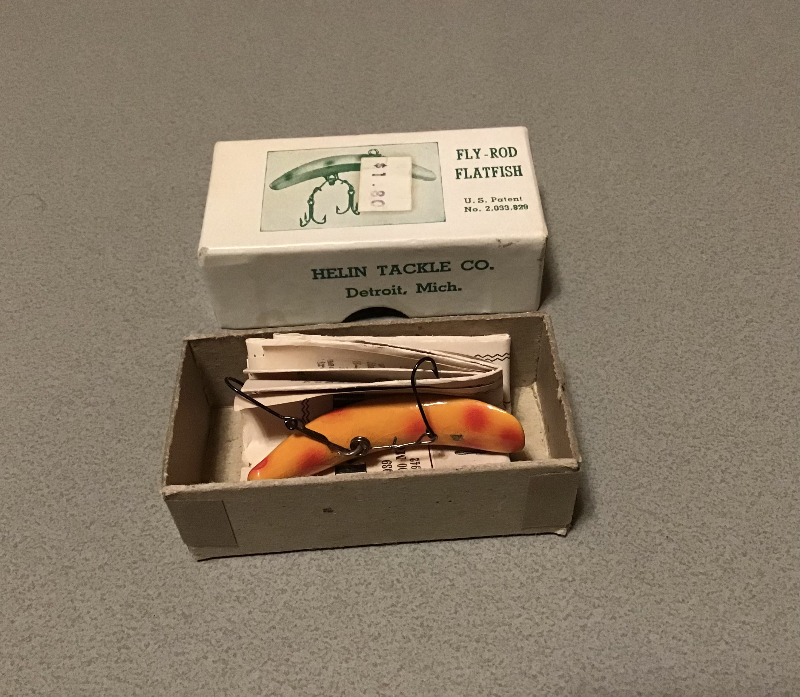 Leurre De Pêche Vintage Helin – Plat, Bobber, Ligne à Main – Boîte D'origine