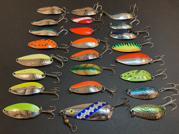 Old Fishing Tackle Lure Lot Vintage Trolling Casting Spoons Little