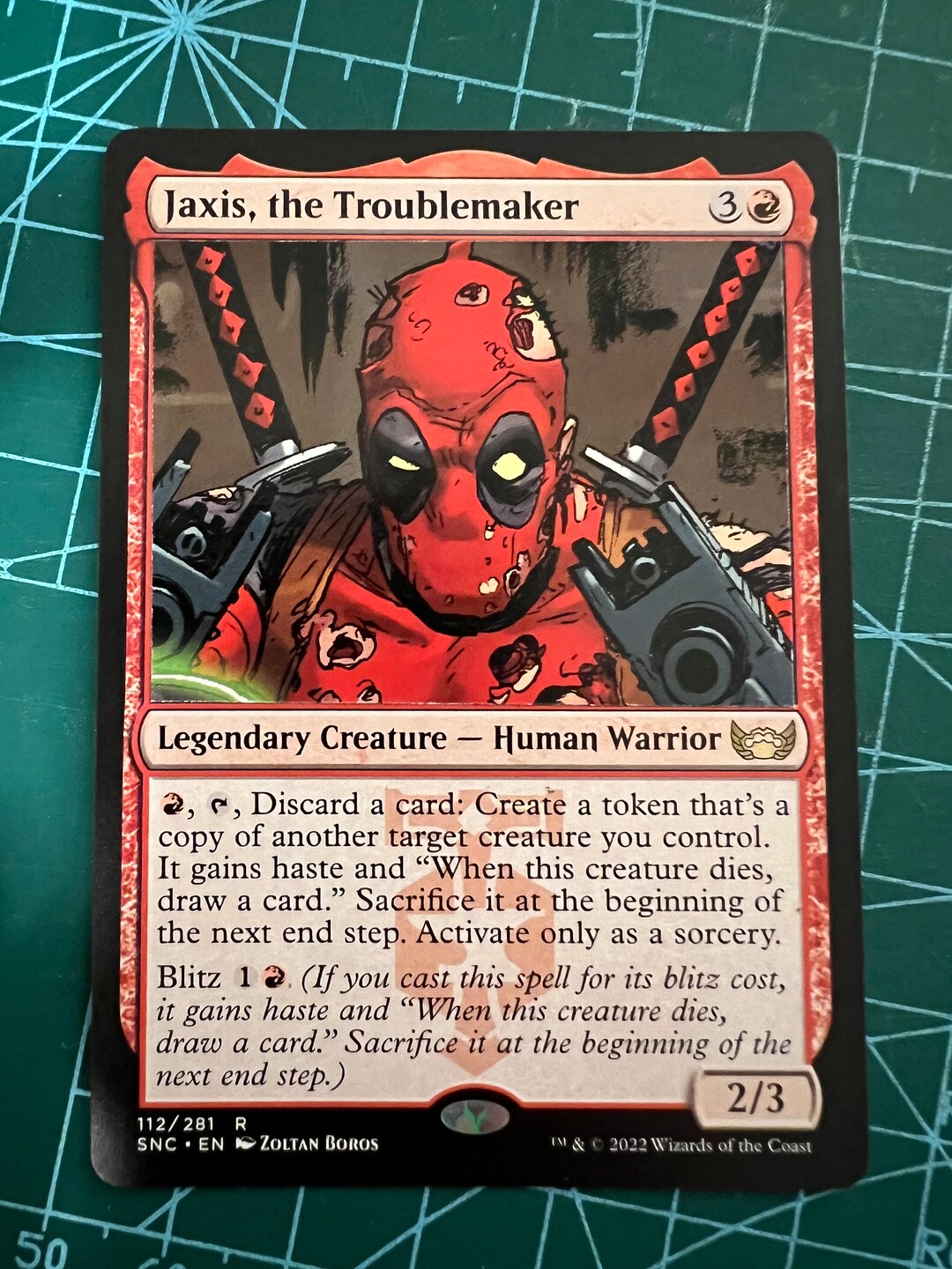 Deadpool Jaxis the Troublemaker MTG Comic Peel Alter Etsy