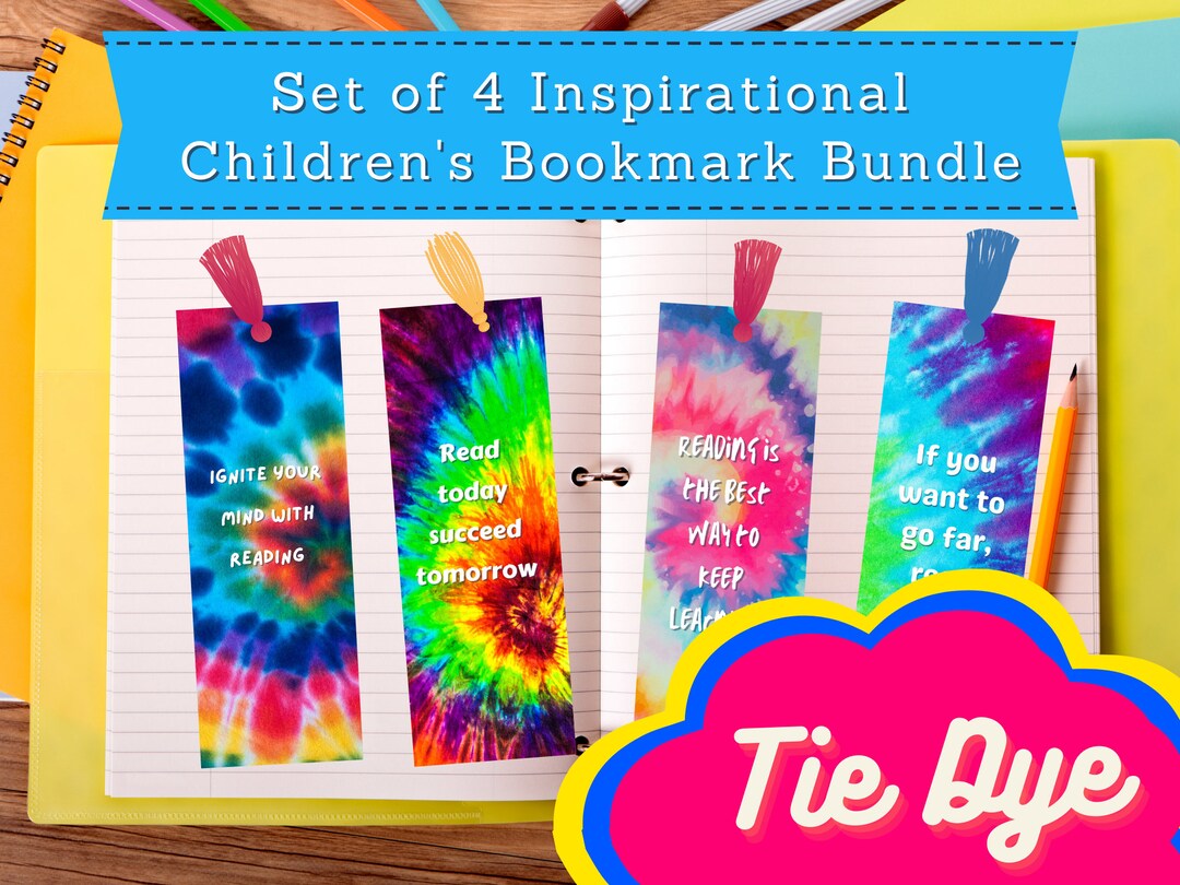 Printable Quote Bookmarks Digital Download Unique Tie Dye Design ...