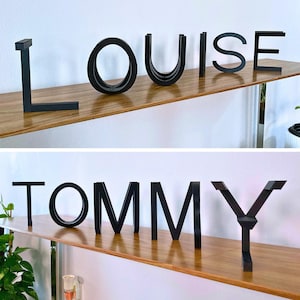 Illusione ottica con ambigramma a doppia lettera personalizzato, parola/nome doppio ribaltabile stampato in 3D, ideale per celebrazioni, accessorio per cabina fotografica senza base, arte con illusione ottica