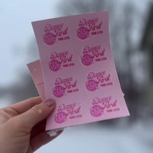 Feuille d'autocollants disco rétro Danse d'abord pense plus tard