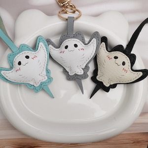 Manta Ray Keychain: Handmade Leather Bag Charm, Vanca Japan - Etsy