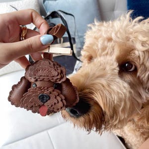 Handmade Poodle  Charm, dog Bag Charm,Leather Poodle bag Charm, Cute Poodle Leather Handbag/ Purse Charm, Poodle Keychain, Bag Charms