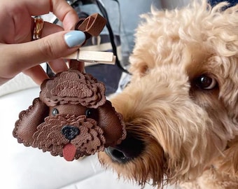 Handmade Poodle  Charm, dog Bag Charm,Leather Poodle bag Charm, Cute Poodle Leather Handbag/ Purse Charm, Poodle Keychain, Bag Charms