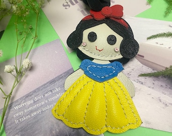 Snow White Charm ,Leather Bag Charm,hand leather kit,cute Handbag and Purse Charm,Princess Keychain,Leather Gift, Bag Charm for Handbag
