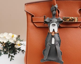 Personalized Leather Great Dane Charm,Leather Bag Charm,Leather Handbag and Purse Charm,Cute Dog Keychain,great dane owner gift