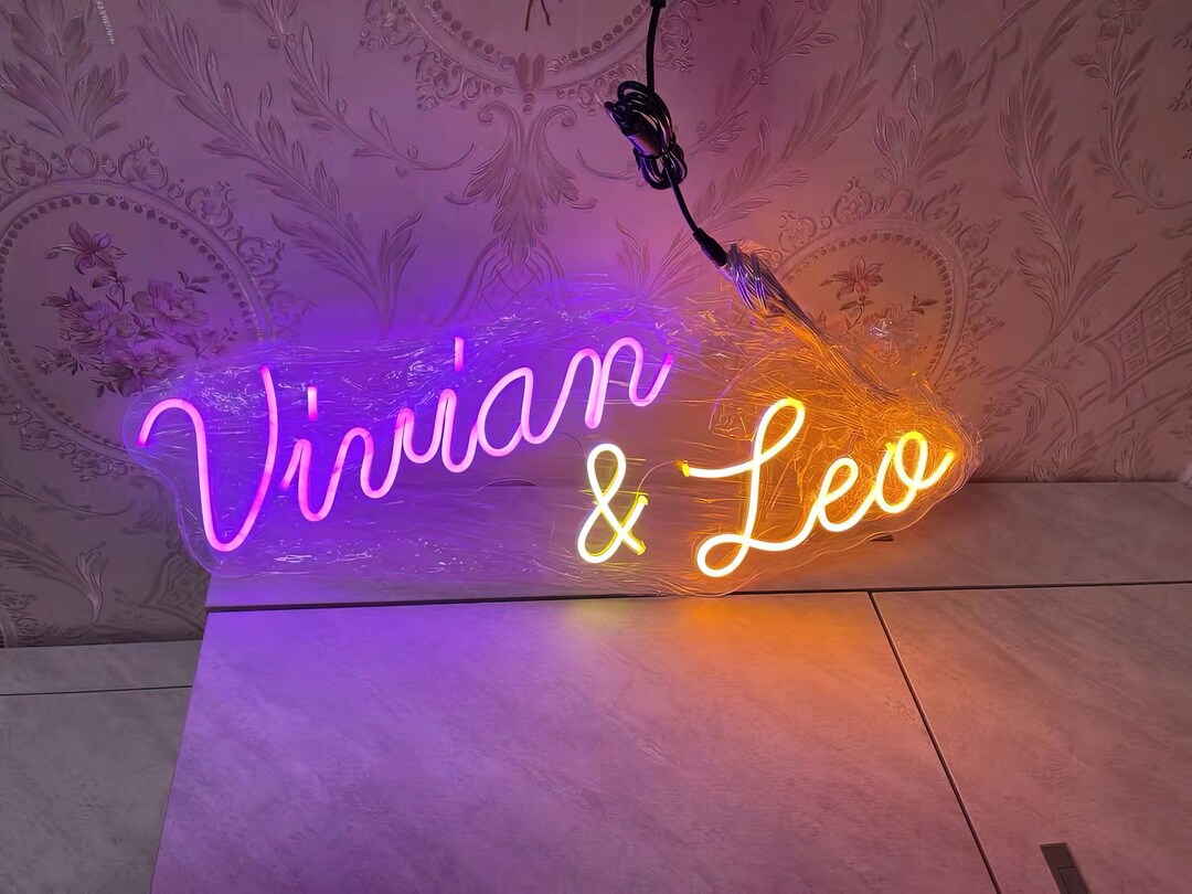 Custom Name Neon Sign Last Name Neon Sign Etsy