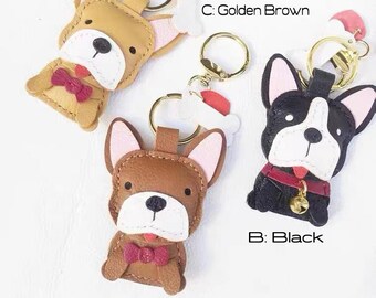 小物 coach keyring charm french bulldog rare French Bulldog Bag Charm,leather Bag Charm,cute French Bulldog