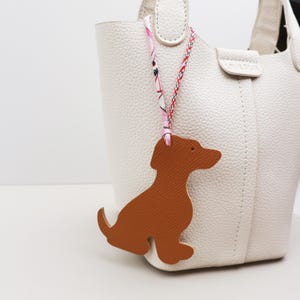 handmade dog Bag Charm,Leather Bag Charm,Unique Bag Charm,minimalists dog Key Chain,animal keychain,Dog Lovers Christmas Gift