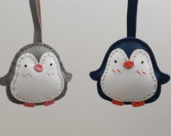 レザーペンギンチャーム、ペンギンバッグチャーム、かわいいペンギン