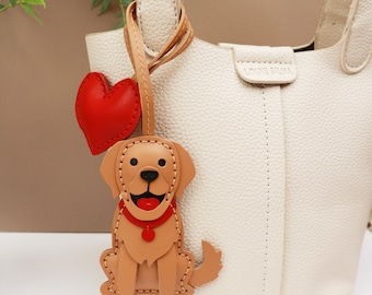 Personalized custom pets dog,Leather Bag Charm,Labrador Retriever Leather Charm,Handbag and Purse Charm,dog Keychain,pets birthday Gift