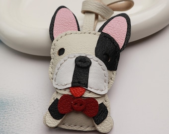 French Bulldog Bag Charm,leather Bag Charm,cute French Bulldog