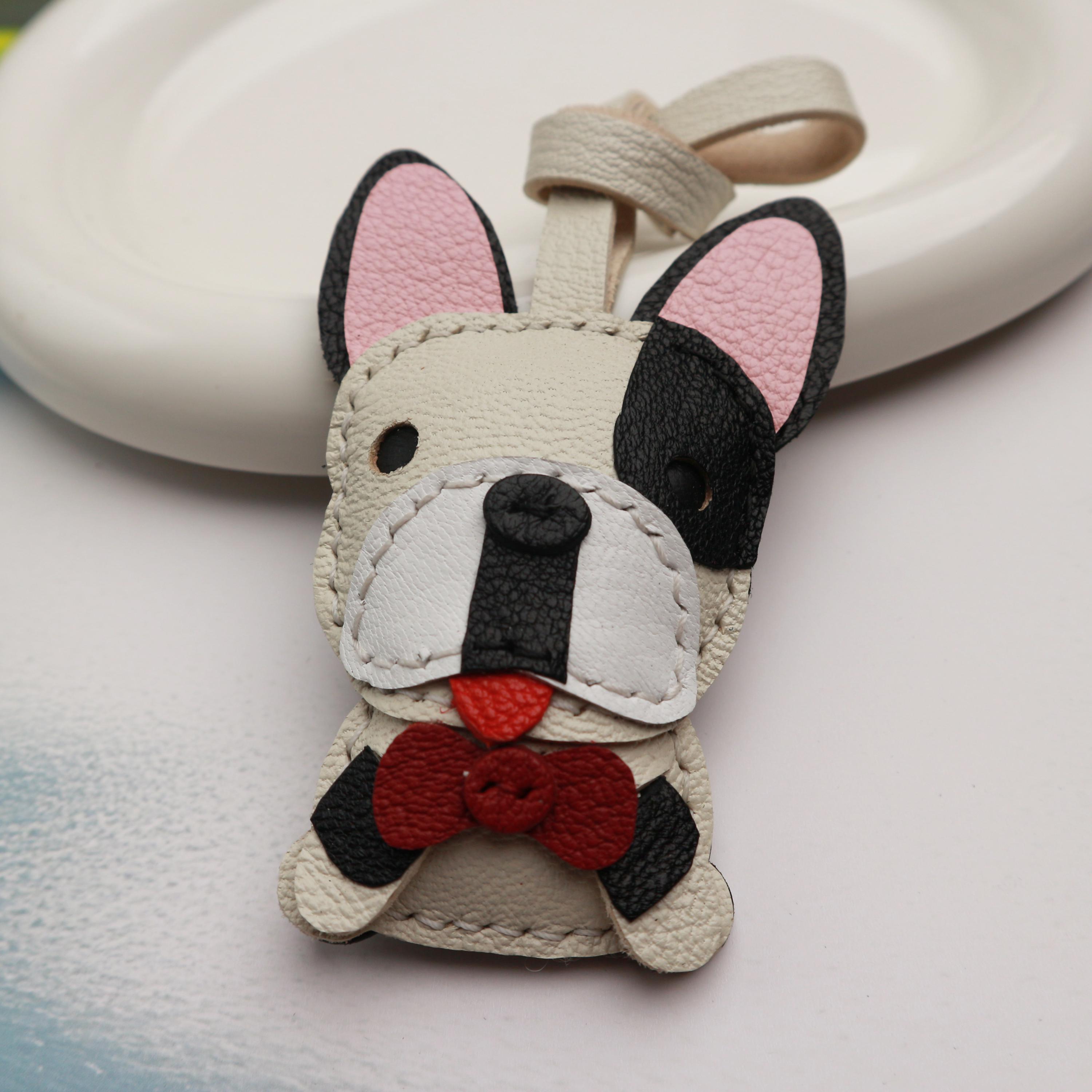 French Bulldog Bag Charm,leather Bag Charm,cute French Bulldog