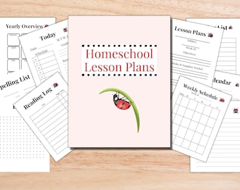 Plantilla de planificación de lecciones de educación en el hogar, hecha para usted, editable en Canva, derechos comerciales incluidos, planificador de profesores, derechos de etiqueta privada