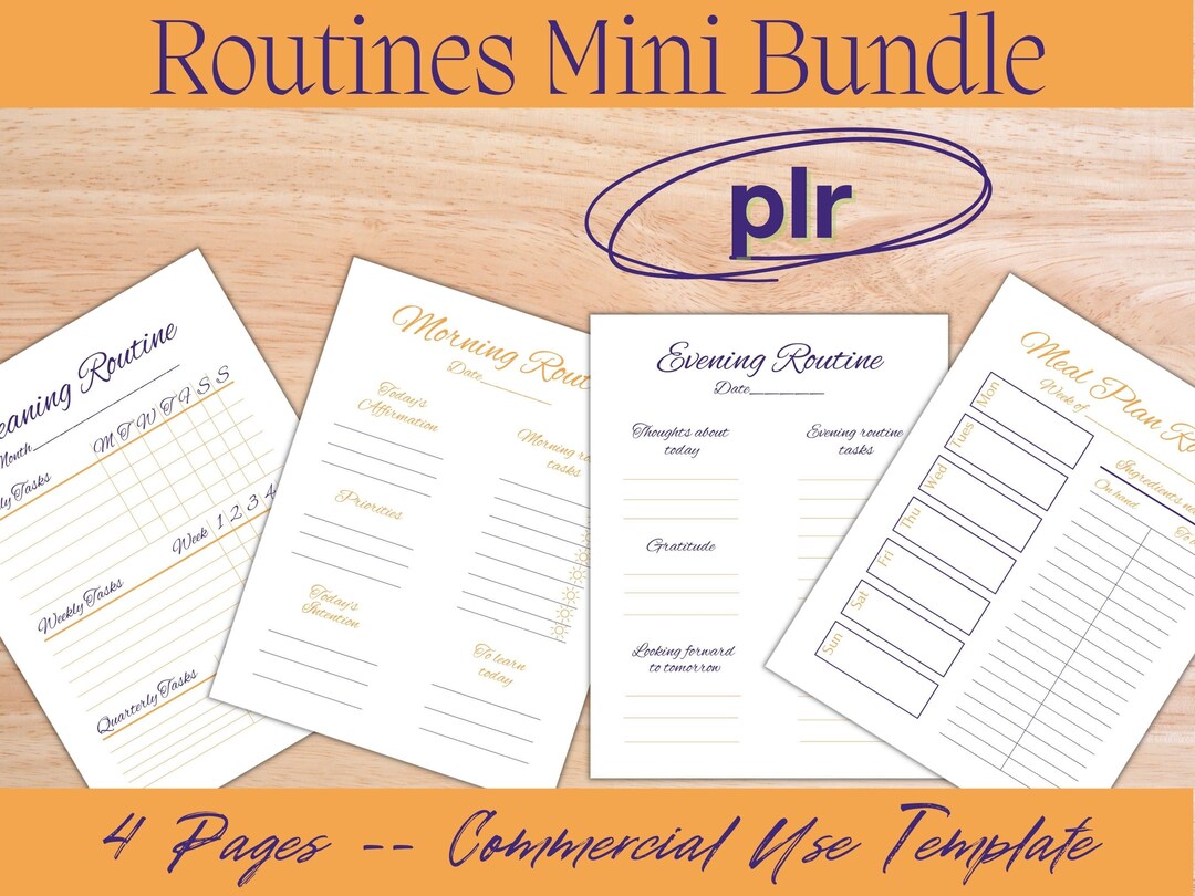 PLR Routines Mini Bundle, Done for You, Commercial Use, Morning Routing ...