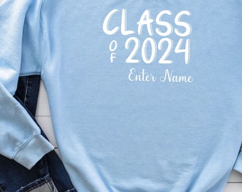 Personalized Senior Class 2024 Sweatshirt High School Graduation Christmas Gift Shirt Woman Sweater Women Clothing Gift for Her Grad Shirt