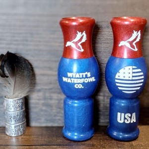 Custom Duck Call | Mallard Hen | USA Themed Red, White and Blue