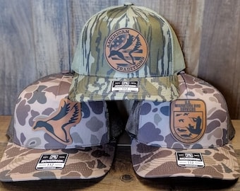 Unbranded Camo Waterfowl Leather Patch Hats