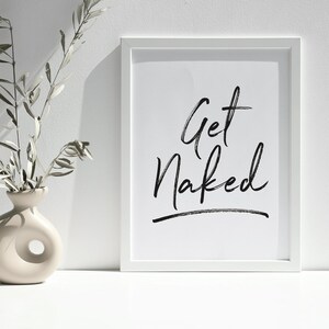 Get Naked Digital herunterladbarer Druck - lustiges Badezimmer Zeichen