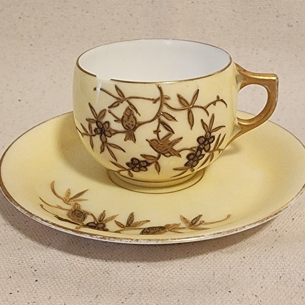 Vintage China A.K. Limoges France Antique Teacup Saucer Set Collectible Replacement