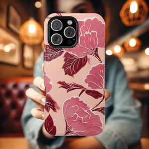 Funda Soft Blush, funda resistente MagSafe para iPhone: funda biofílica botánica floral bohemia