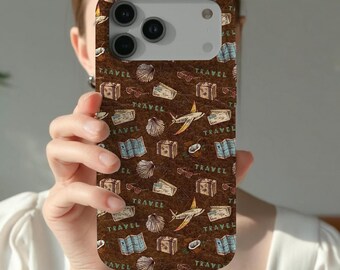 Robuste Magnethülle mit Reisemuster | Passport Kamera Koffer Flugzeug Handy-Abdeckung