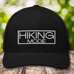 Hiking hat; Camping hat; Outdoor Adventure Embroidery Hiking Hat; Trucker snap back hat; Cute Embroidered Patch Hat; Simple hiker gift