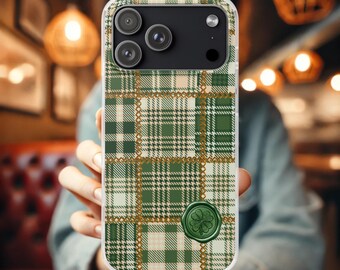 iPhone Case | Irischer Tartan, Siegel, Kleeblatt