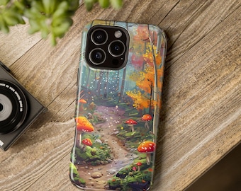 Tough iPhone-hoesje Fairy Core-telefoon Paddestoel Bospad MagSafe®-compatibel bos herfstontwerp