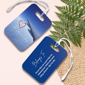 Luggage Tag Personalized Travel Lover Custom Name Tag Suitcase Accessory Airplane Sky Design Travel Lovers Travel Addict Customizable