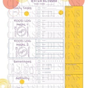 Keto Diet Planner Printable | Hyper Ketosis Daily Checklist | Intermittent Fasting Tracker | Hyper Ketosis Food List | Hyper Keto Diet Guide
