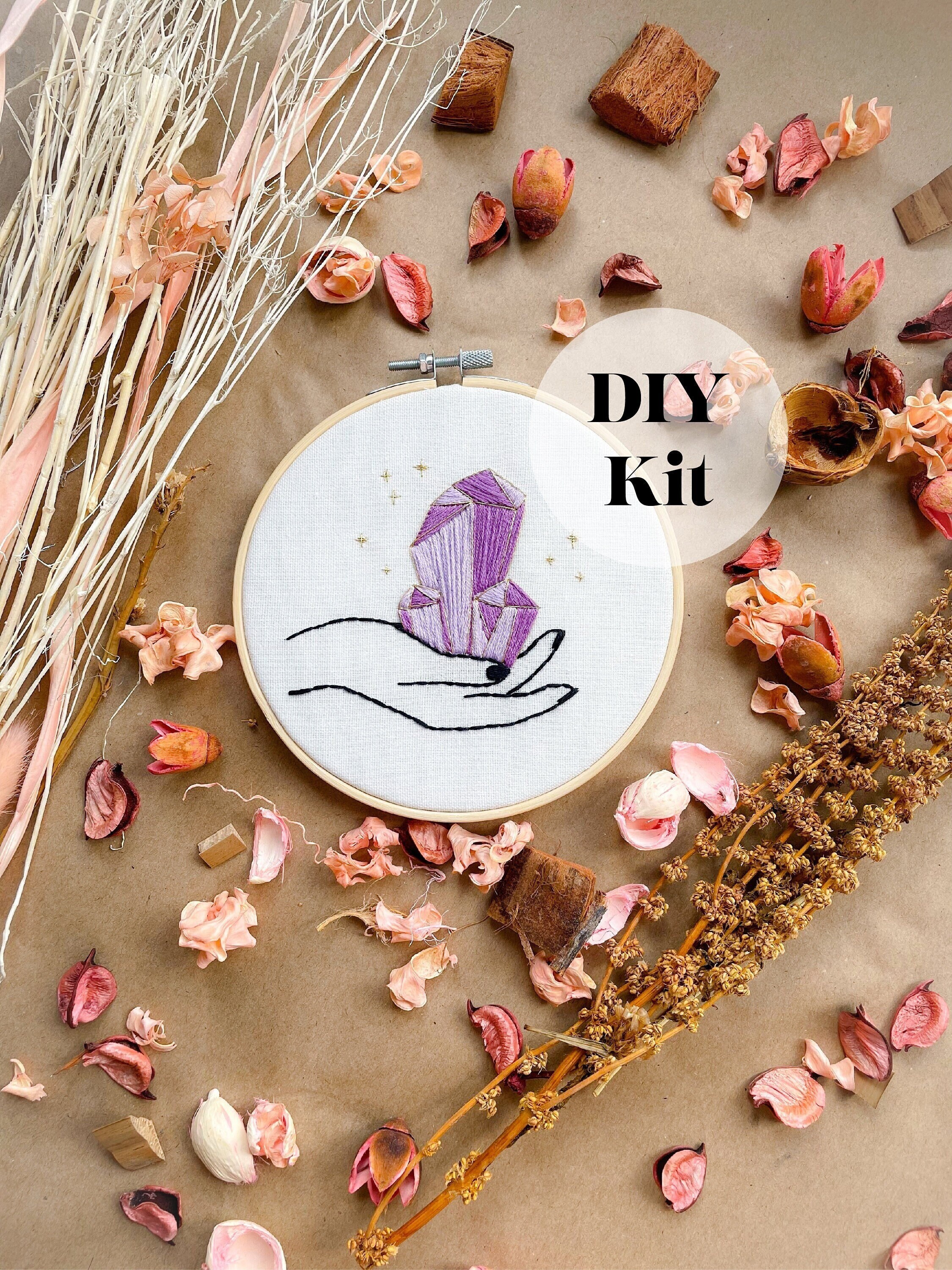 Christmas Wreath Embroidery Full Kit for Beginner DIY Craft 