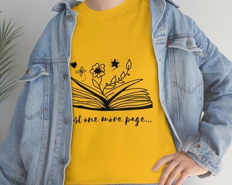 Just One More Page.. - Funny T-Shirt, Funny Reading Shirt, Librarian Gifts, Cute Graphic Tees Trending Now, Gift for Her, Book Lover