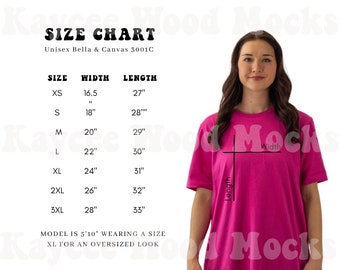 Bella & Canvas Sizing Chart, Bella Canvas Size Chart, Size Chart