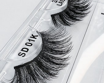 3D Faux Mink Eyelashes Premium Silk Lashes Feather Light Reusable Natural Looking Easy to Apply