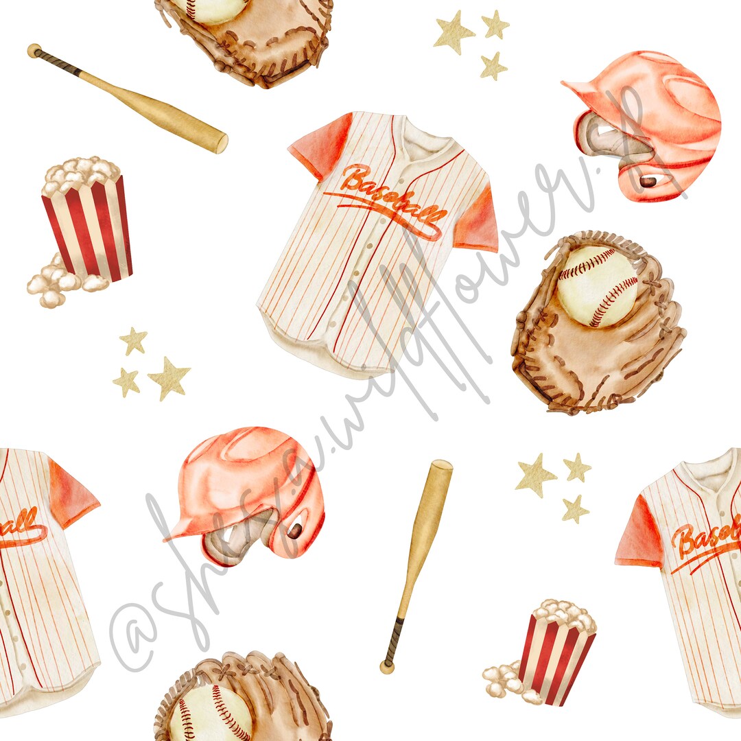 Baseball Seamless Pattern, Seamless Pattern for Fabric Sublimation ...