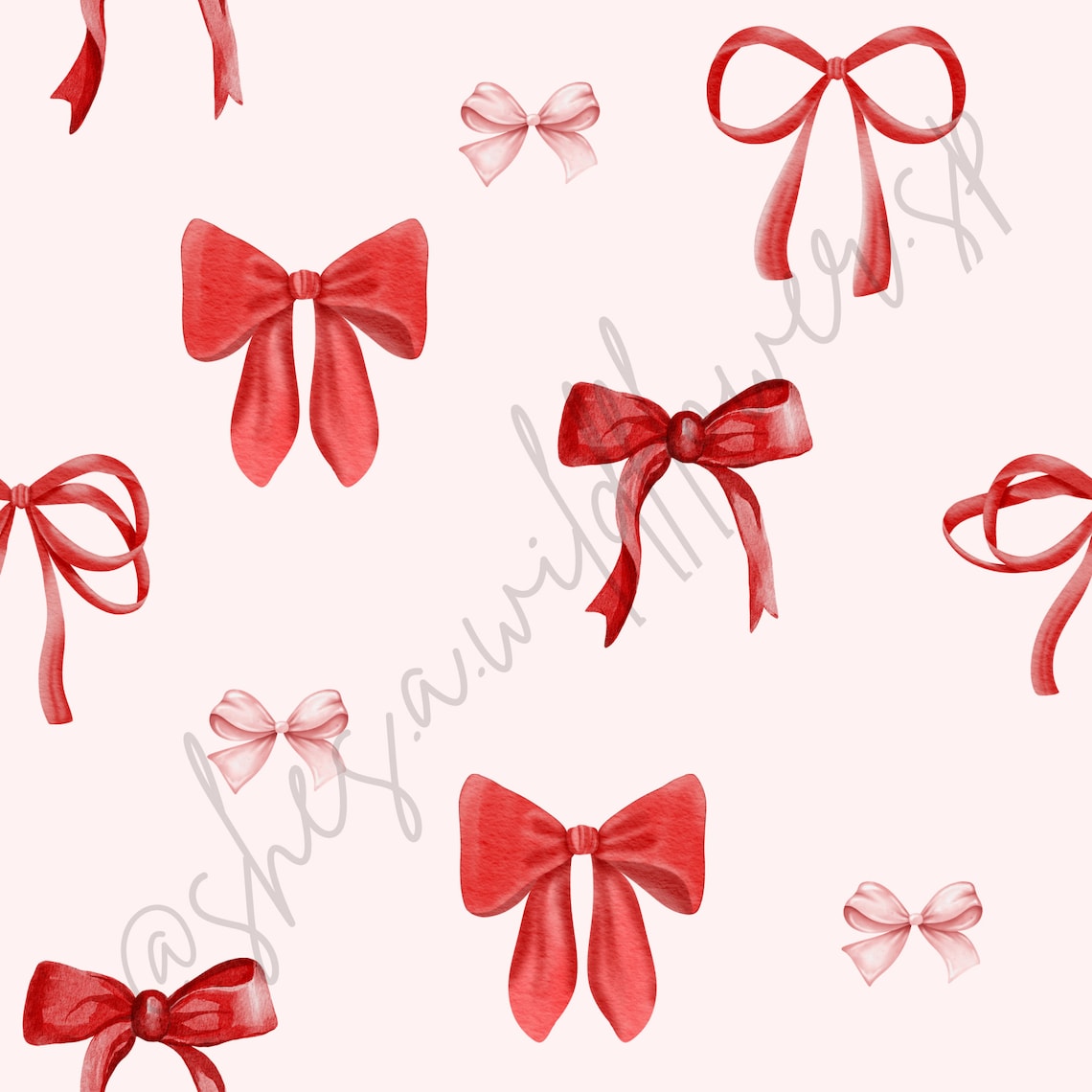 Red Bows Christmas Seamless Pattern, Seamless Pattern for Fabric ...