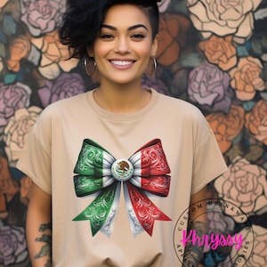 T-shirt avec nœud Cinco de Mayo : t-shirt drapeau mexicain