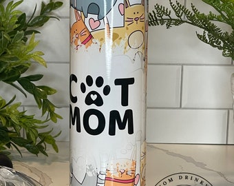 Pawsome Cat Mom Tumbler: Celebrate Your Feline Love in Style!